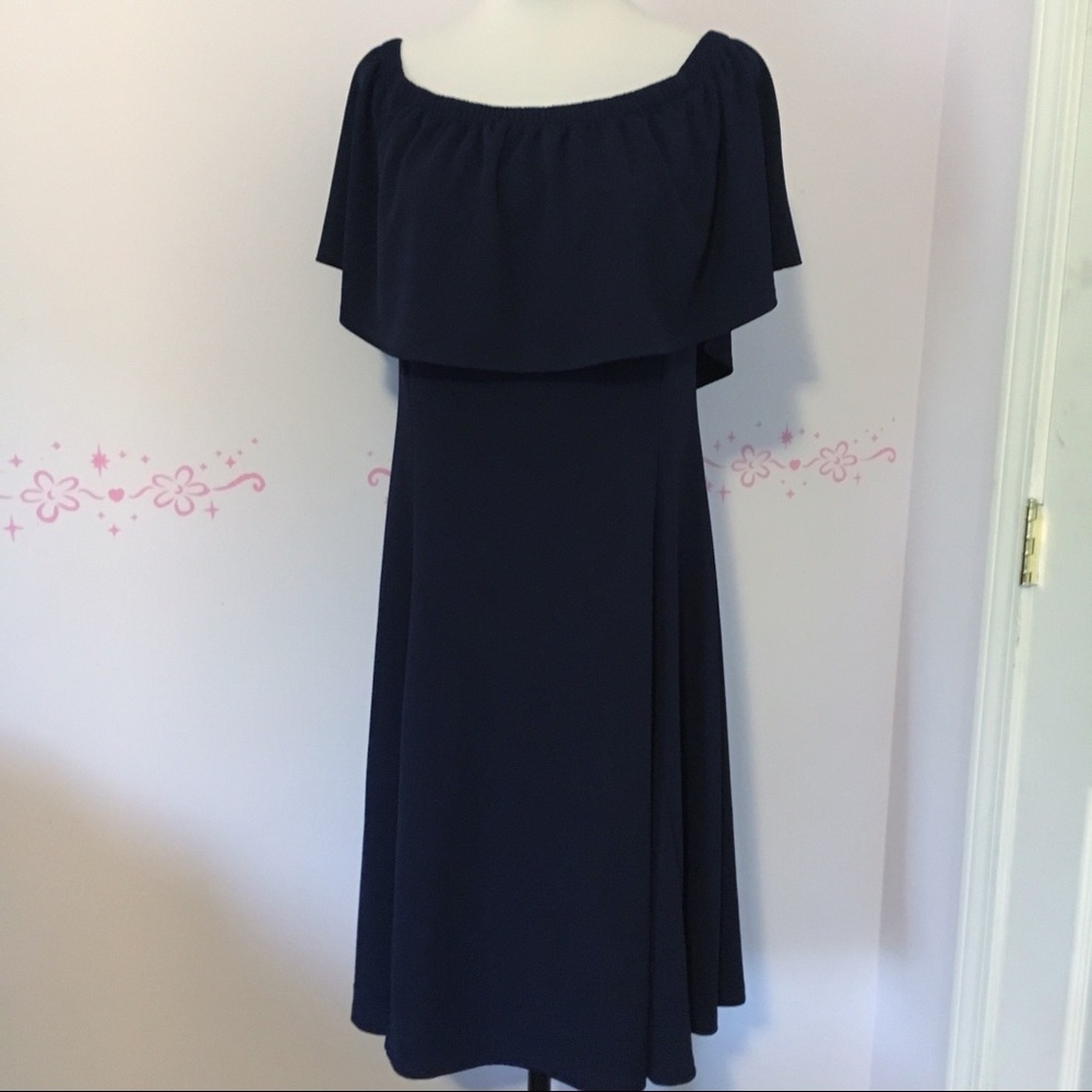 Isaac Mizrahi Live Off-the-Shoulder Ruffle Dress